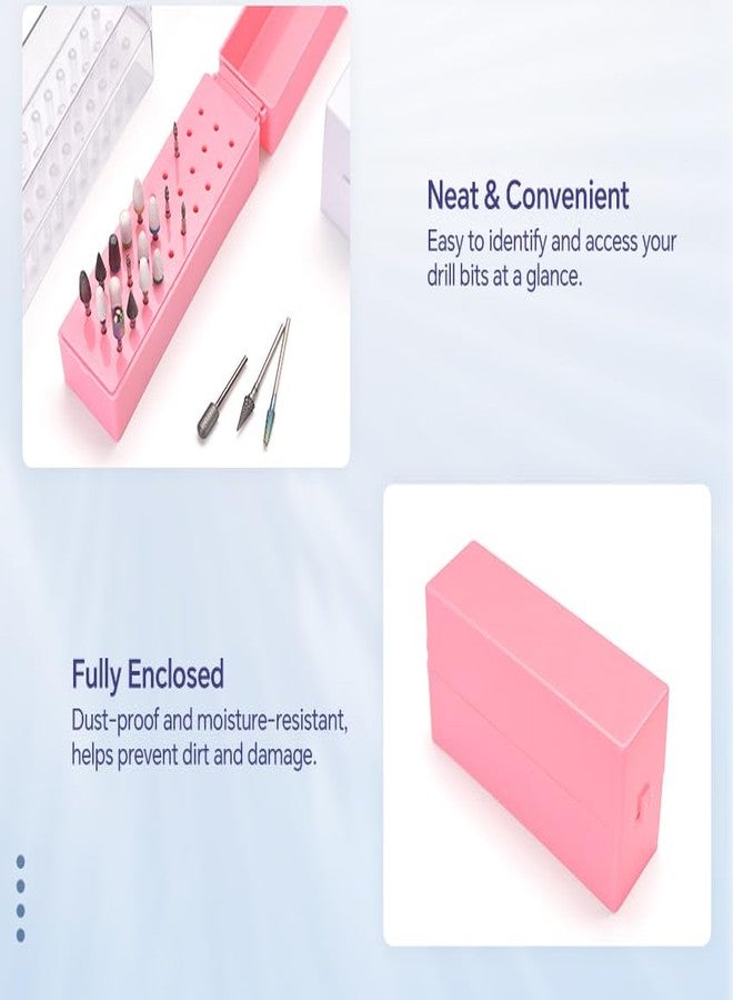 رولابلينج علبة تخزين أدوات فن الأظافر الكهربائية ذات 30 فتحة، قابلة للطي، بتصميم مستطيل، مقاومة للغبار، مناسبة لريش المثقاب (أبيض). - Image 4